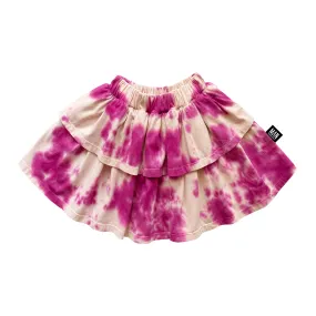 LMH Shocking Pink Tie Dyed Layered Skirt