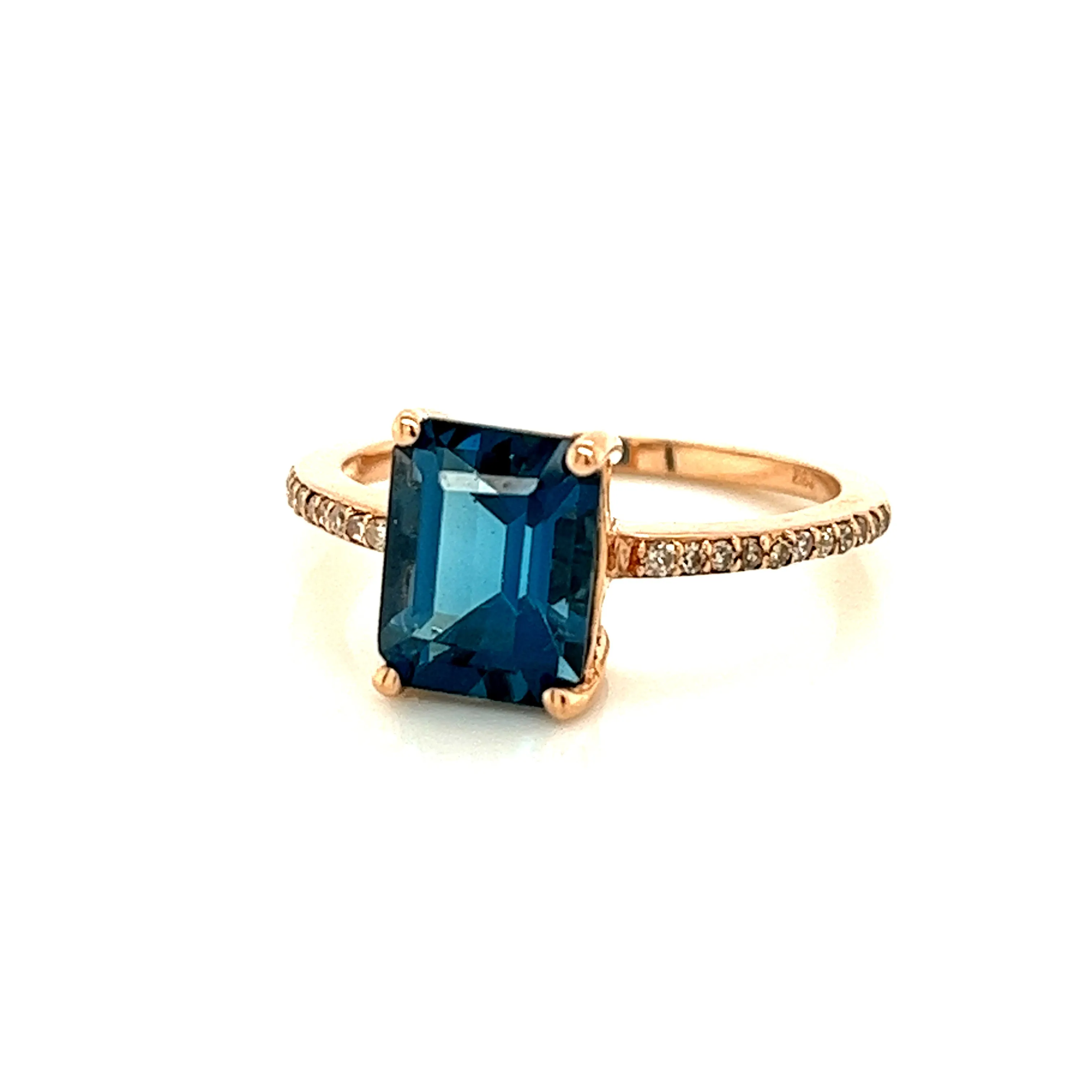 London Blue Topaz and Diamond Ring