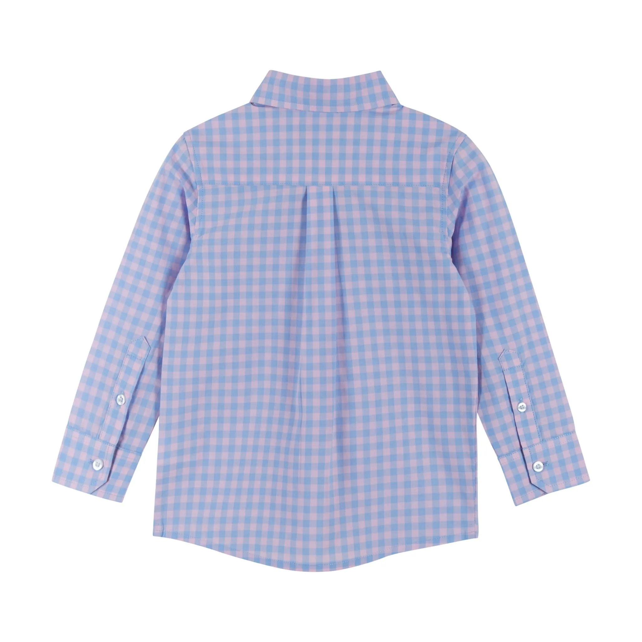 Long Sleeve Plaid Button-Up | Pink & Blue