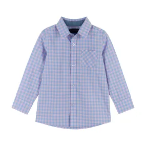 Long Sleeve Plaid Button-Up | Pink & Blue