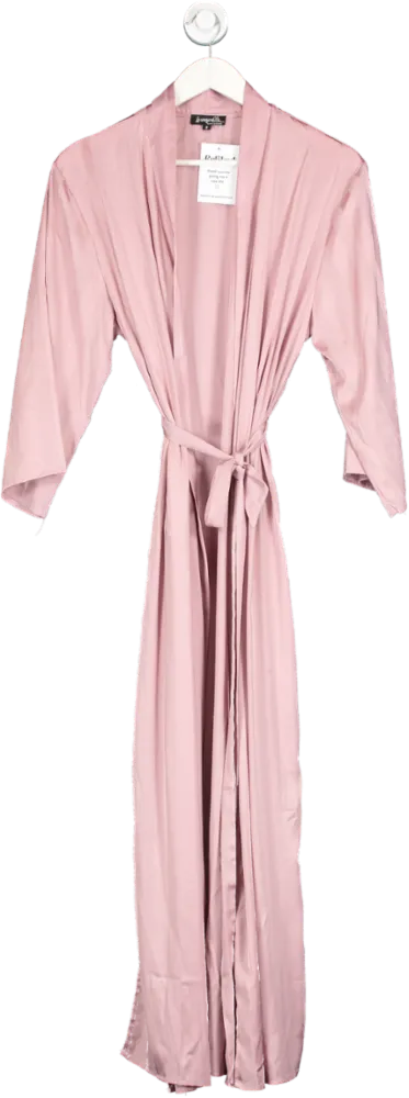 Loungeable Pink Satin Dressing Gown UK 8