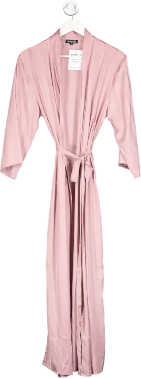 Loungeable Pink Satin Dressing Gown UK 8