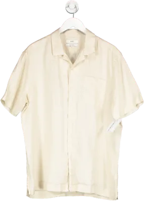 M&S Beige Pure Linen Short Sleeve Shirt UK L