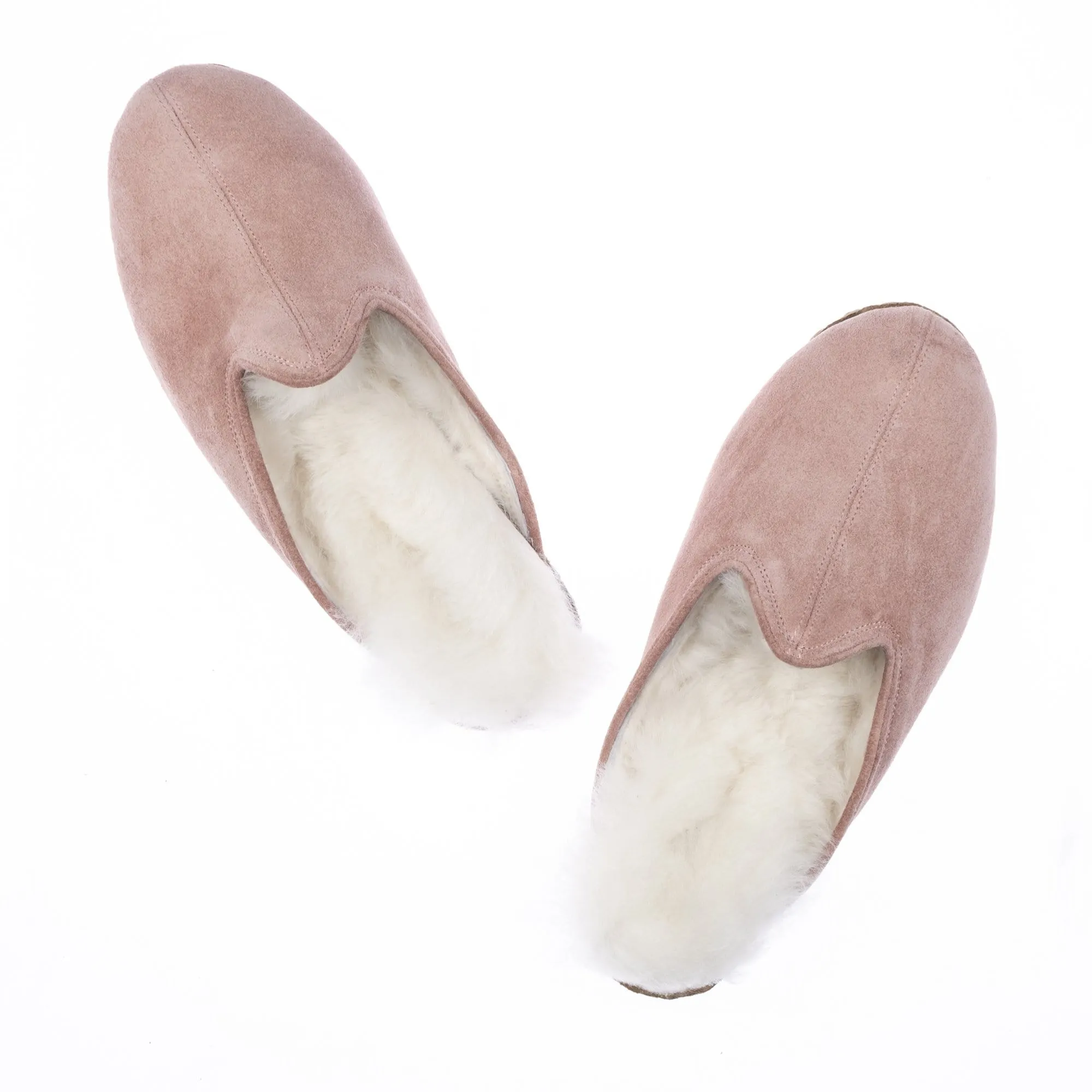 Men's Pink Suede Shearling Slippers