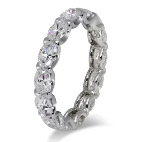 MILA 3 Carat Oval Cut Diamond Eternity Band in 18K White Gold U Shaped Shared Prong 20 pointer By Mike Nekta