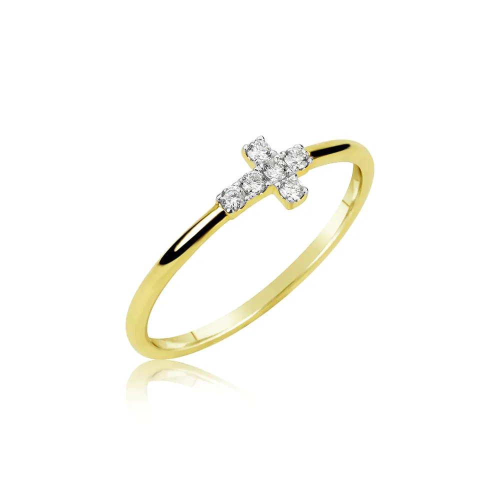 Mini Diamond Cross Ring