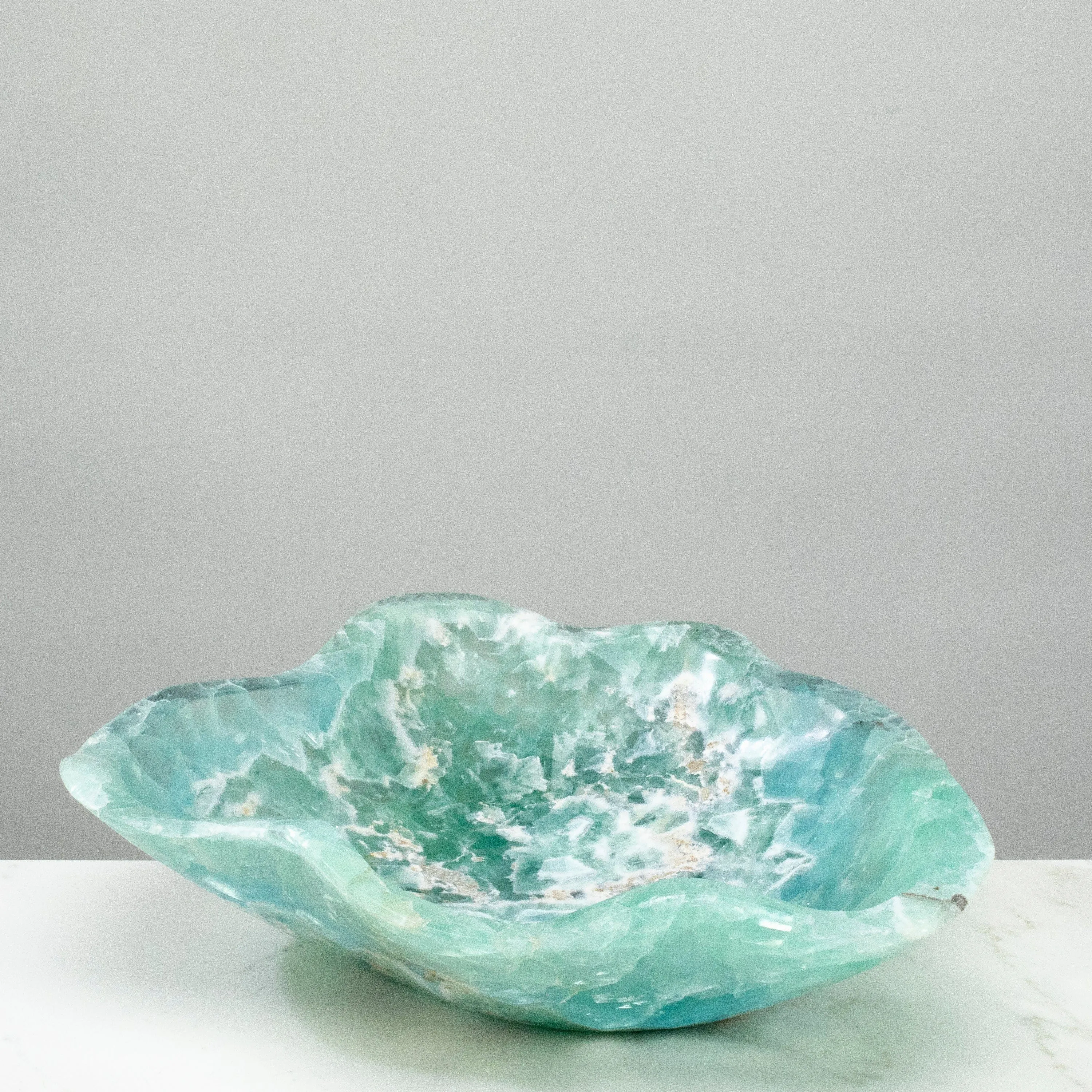 Natural Blue / Green Fluorite Bowl 14.5