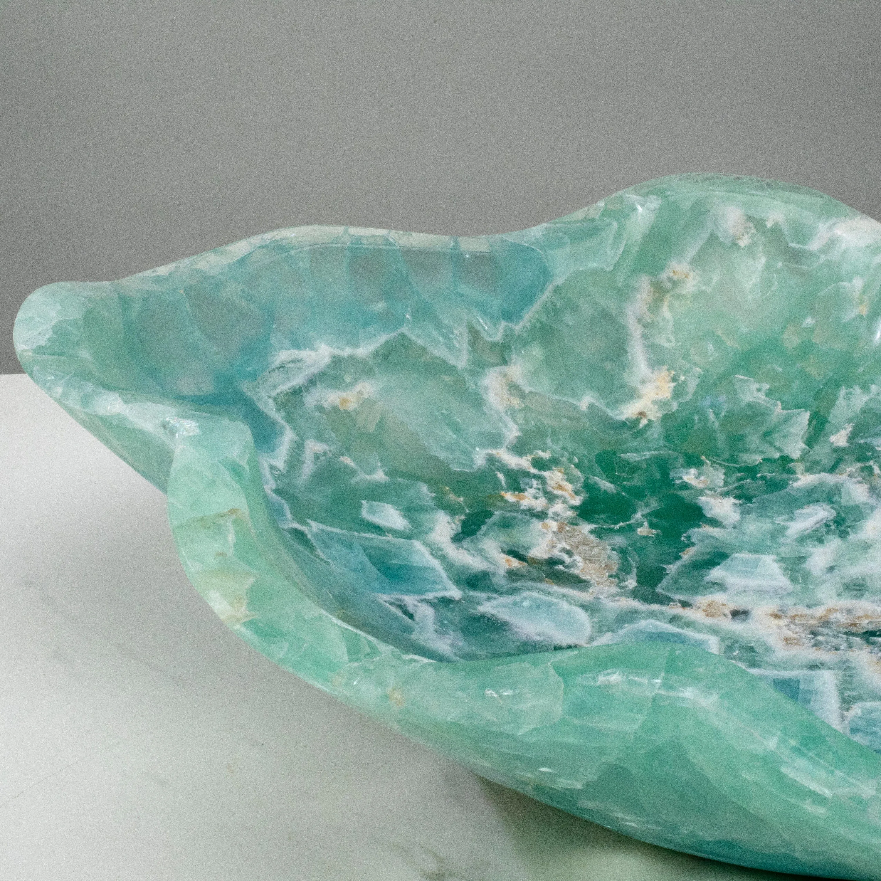 Natural Blue / Green Fluorite Bowl 14.5