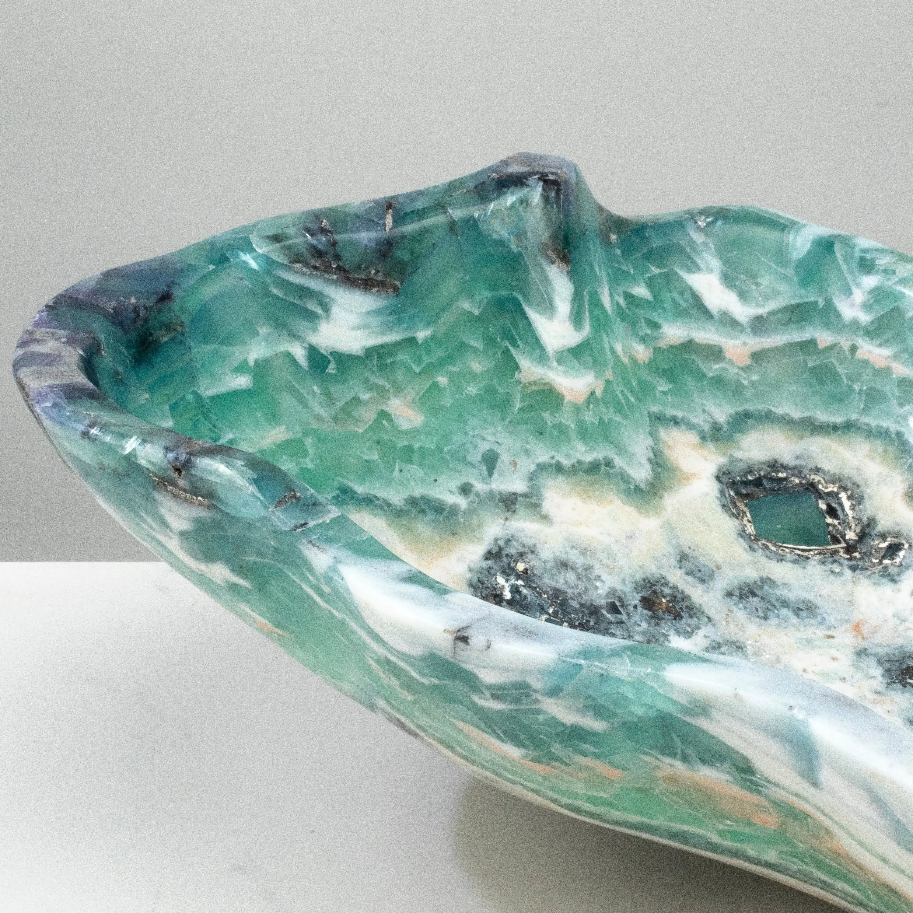 Natural Blue / Green Fluorite Bowl 16