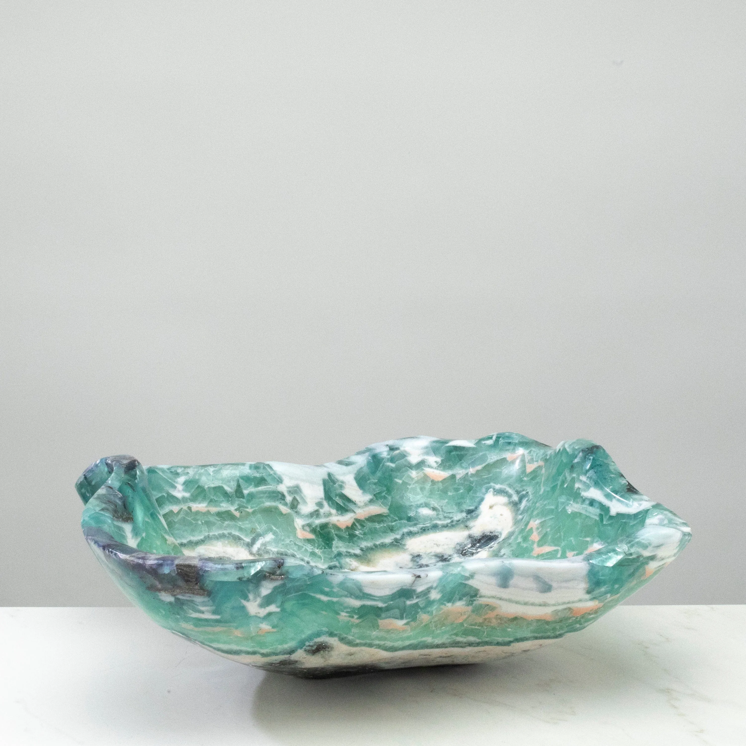 Natural Blue / Green Fluorite Bowl 16