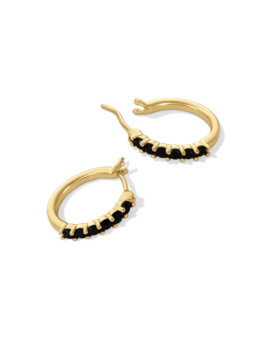 Noir Huggie Hoops