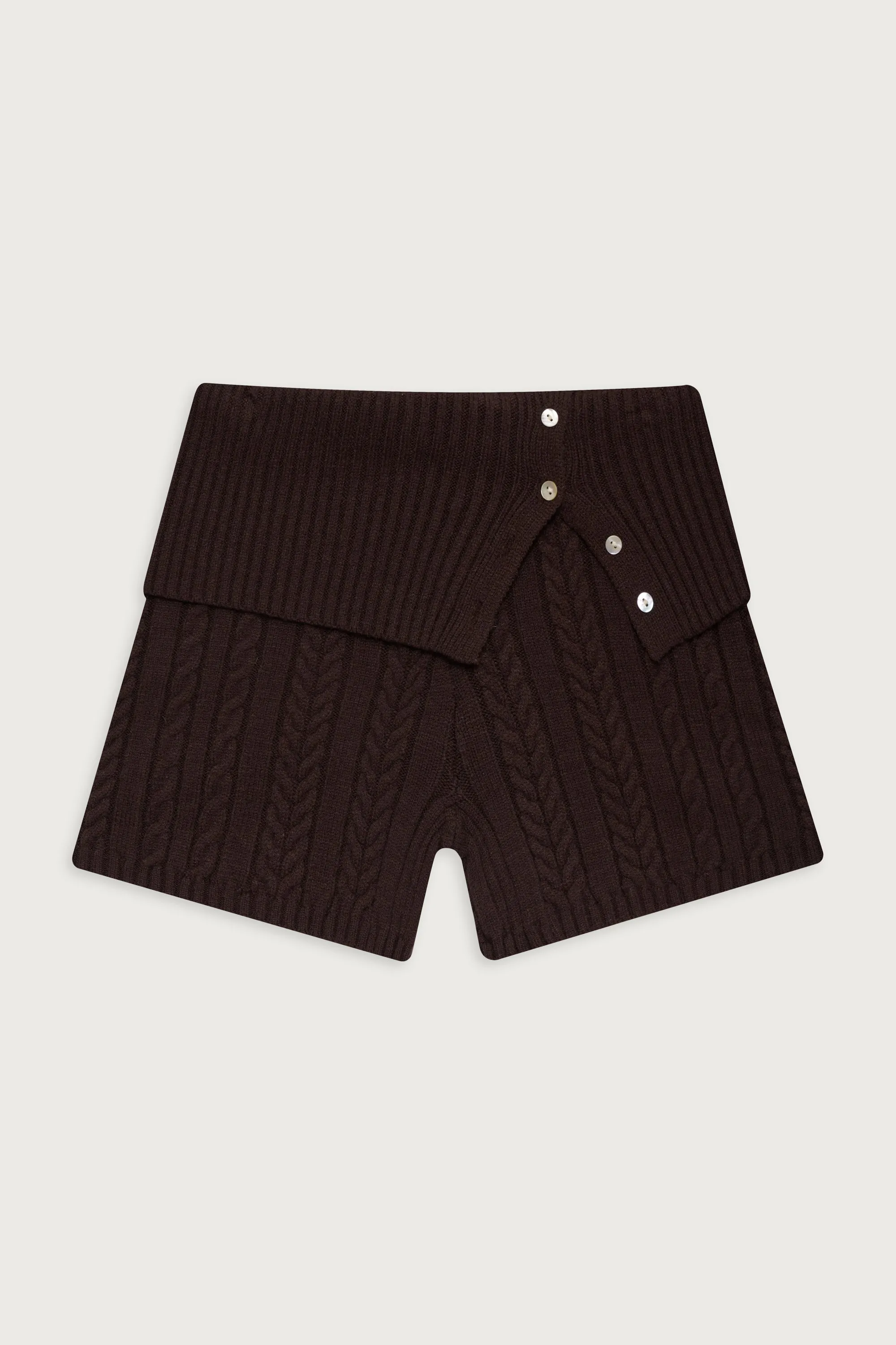 Nolan Cable Cloud Knit Mini Short - Mocha