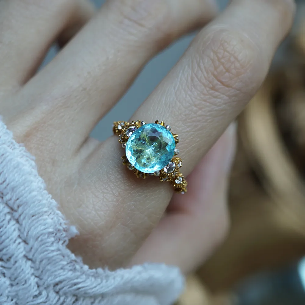 One Of A Kind: Paraiba Tourmaline Westminster Diamond Ring