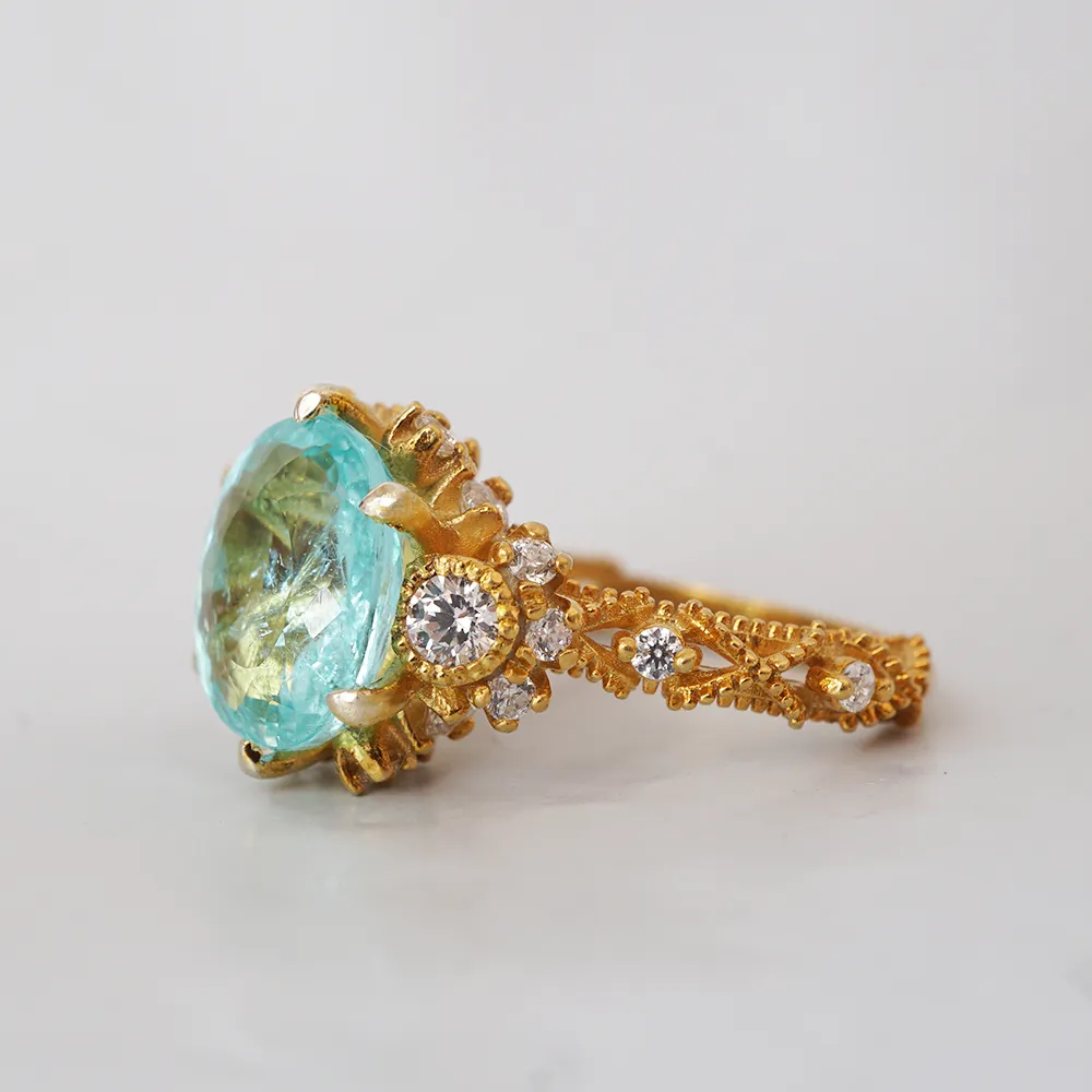 One Of A Kind: Paraiba Tourmaline Westminster Diamond Ring