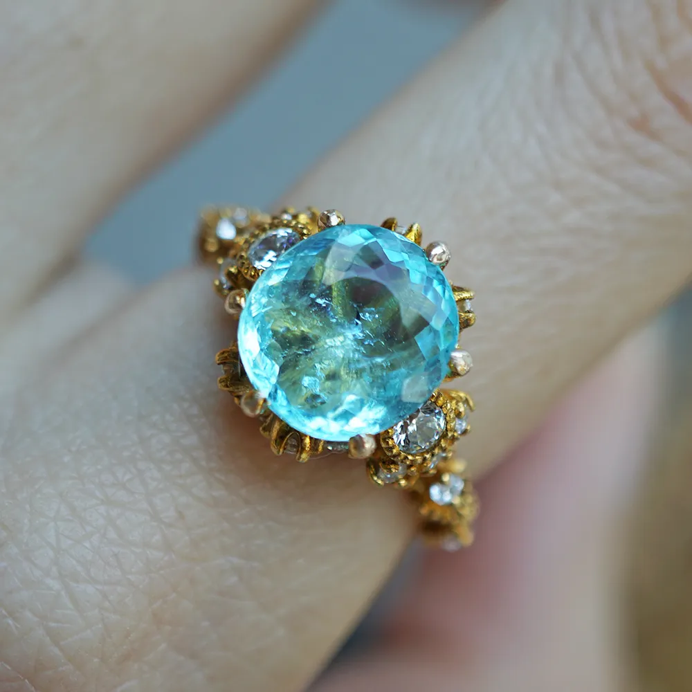 One Of A Kind: Paraiba Tourmaline Westminster Diamond Ring