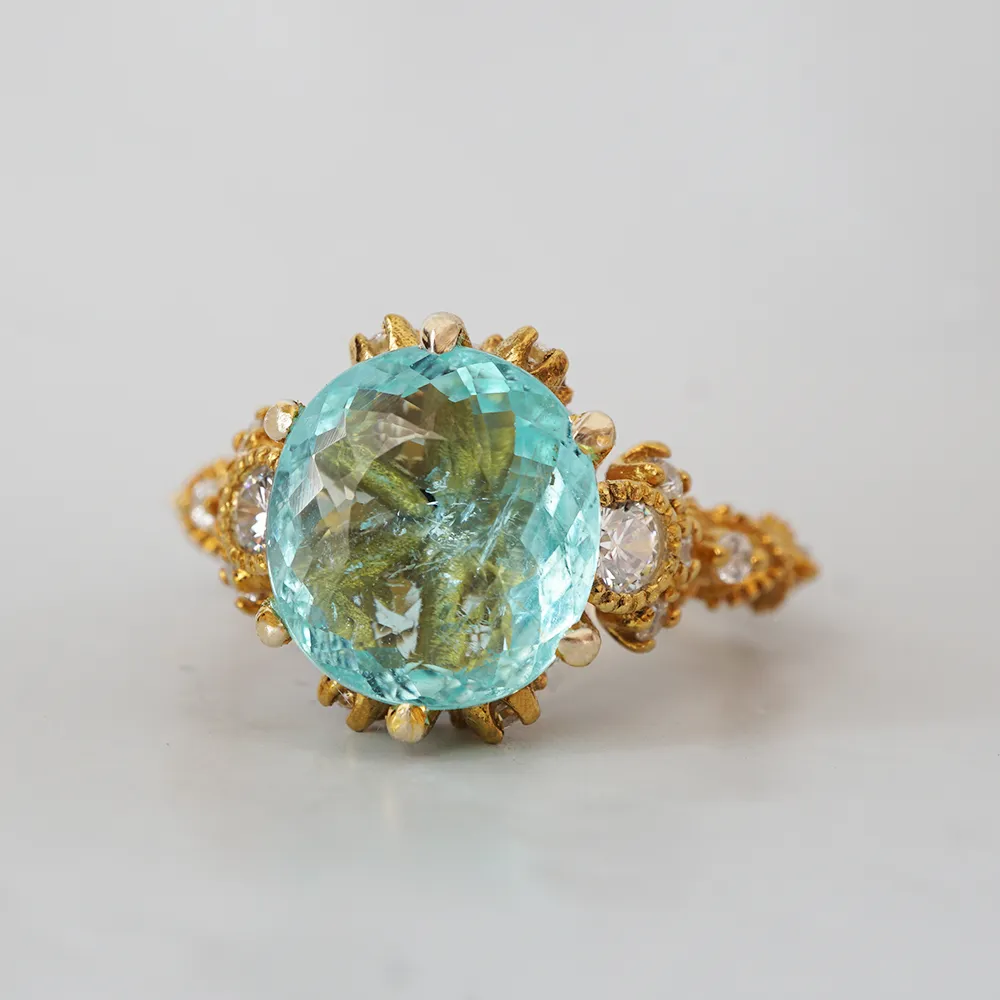 One Of A Kind: Paraiba Tourmaline Westminster Diamond Ring