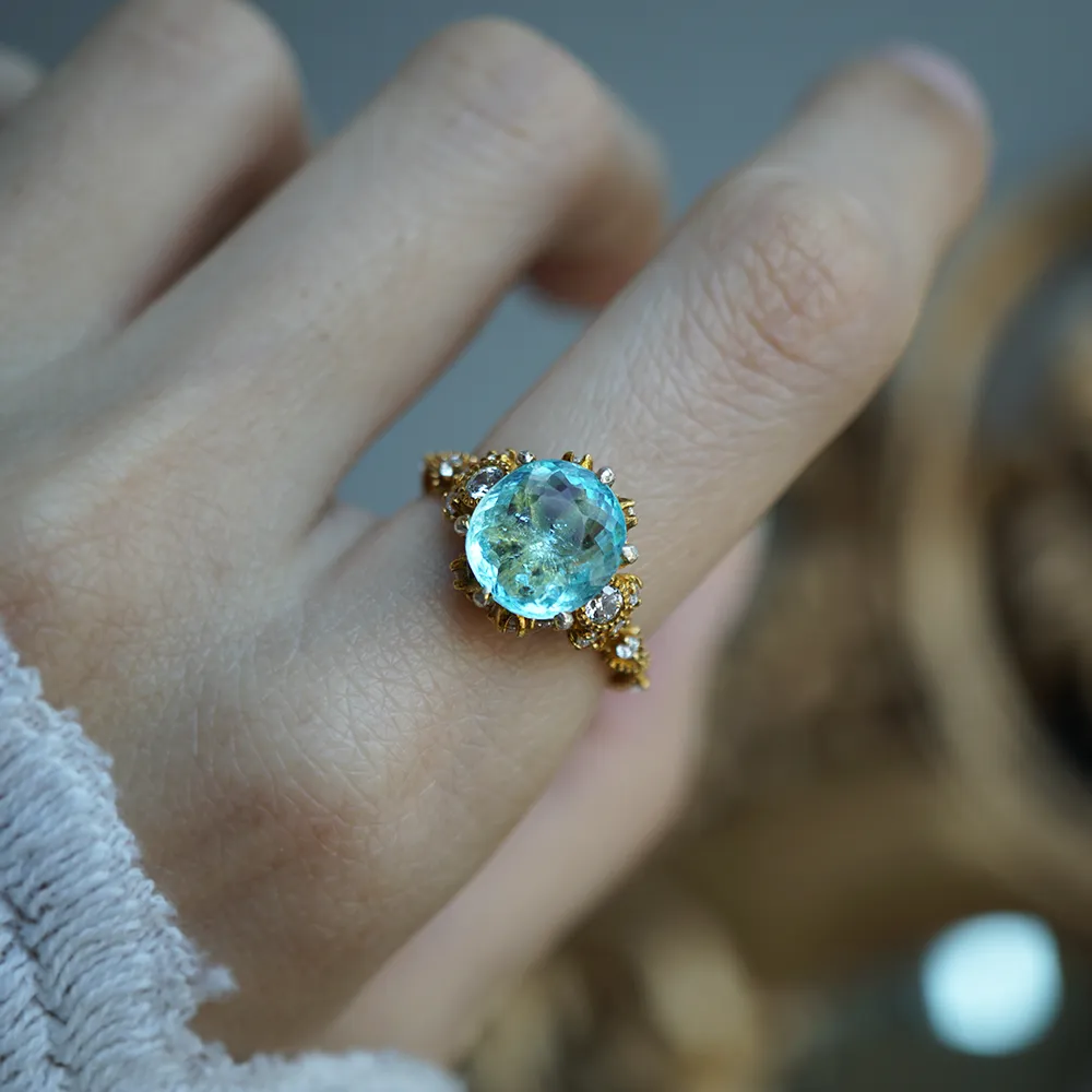 One Of A Kind: Paraiba Tourmaline Westminster Diamond Ring