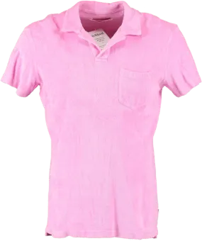 Orlebar Brown Pink Terry Towelling Resort Polo UK M