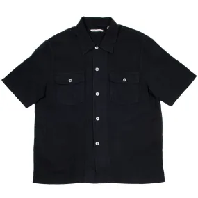 Our Legacy - Chamois Short Sleeve Shirt - Black Cotton Linen