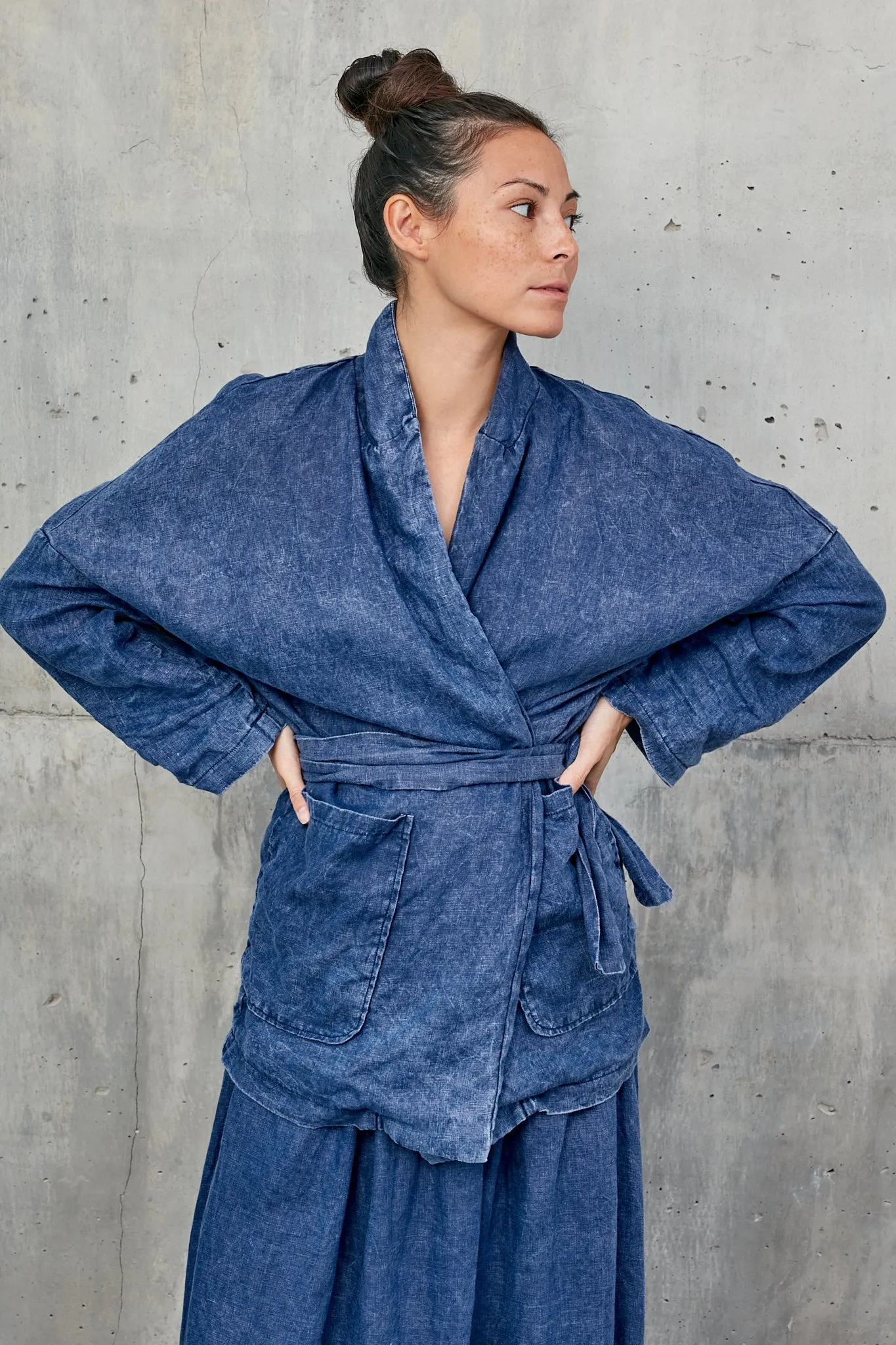 PACAR  [ boyfriend ] - 100% linen oversized kimono