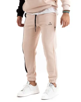 Pantaloni Uomo Pantalaccio Tuta Basic Comodo Caldo Felpato Polycot Bicolore Avorio GIOSAL-P6020A