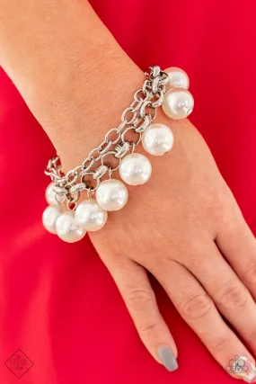 Paparazzi Accessories  - Word On Wall Street Fashion Fix White Bracelet September 2019