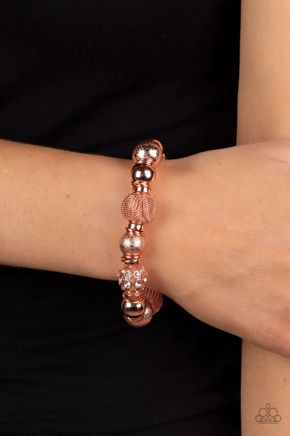 Paparazzi We Totally Mesh Copper Bracelet