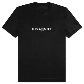 Paris Reverse Oversized T-Shirt - Black