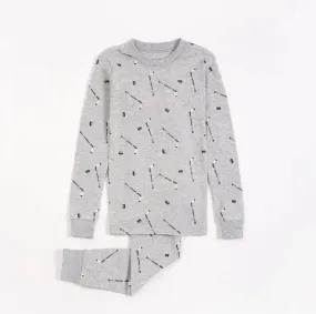 Petit Lem Hockey Print PJ Set _Grey 22FRS64472K-904