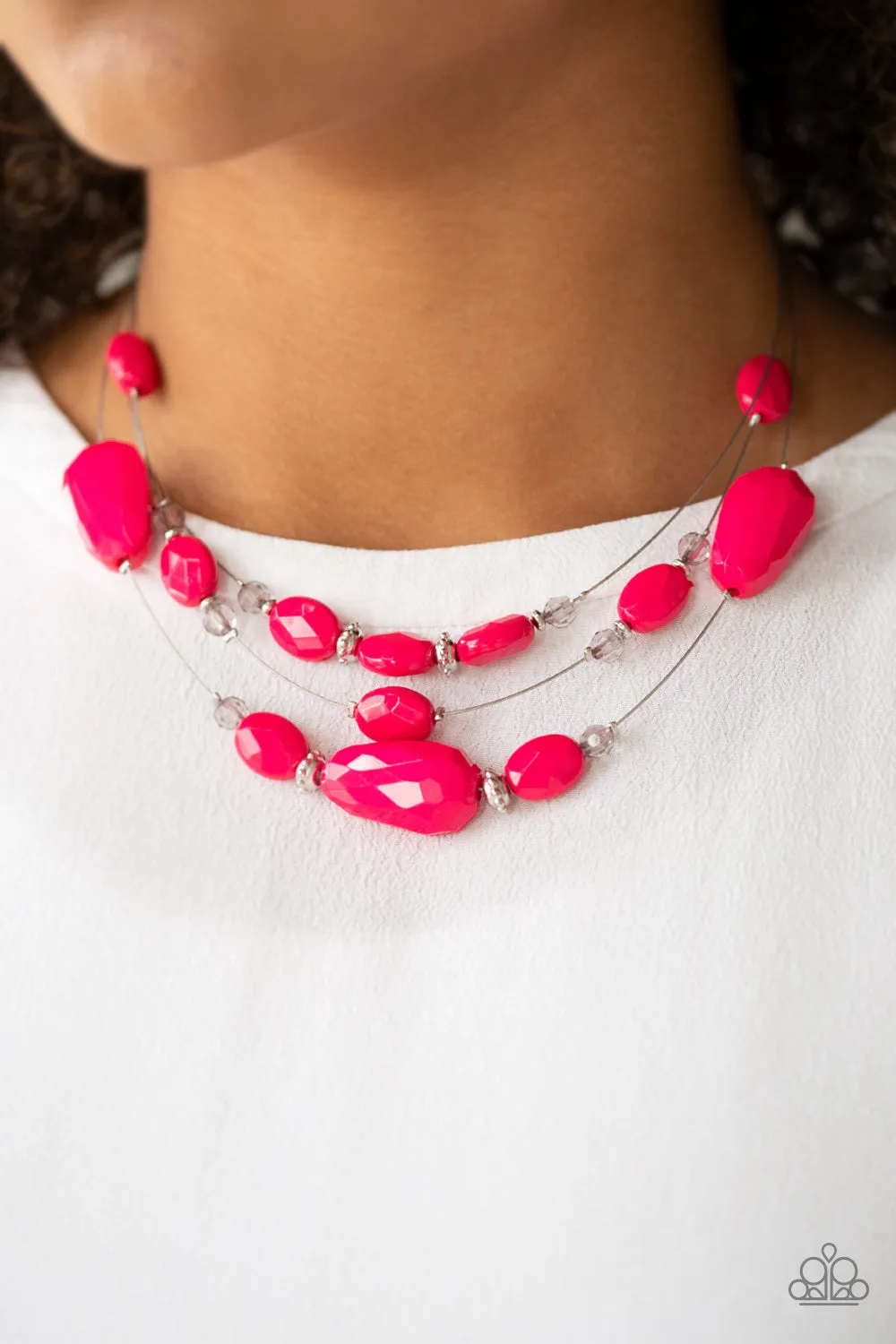 Radiant Reflections Pink-Necklace