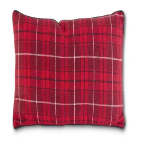 Red Black and White PlaidSquare Pillow