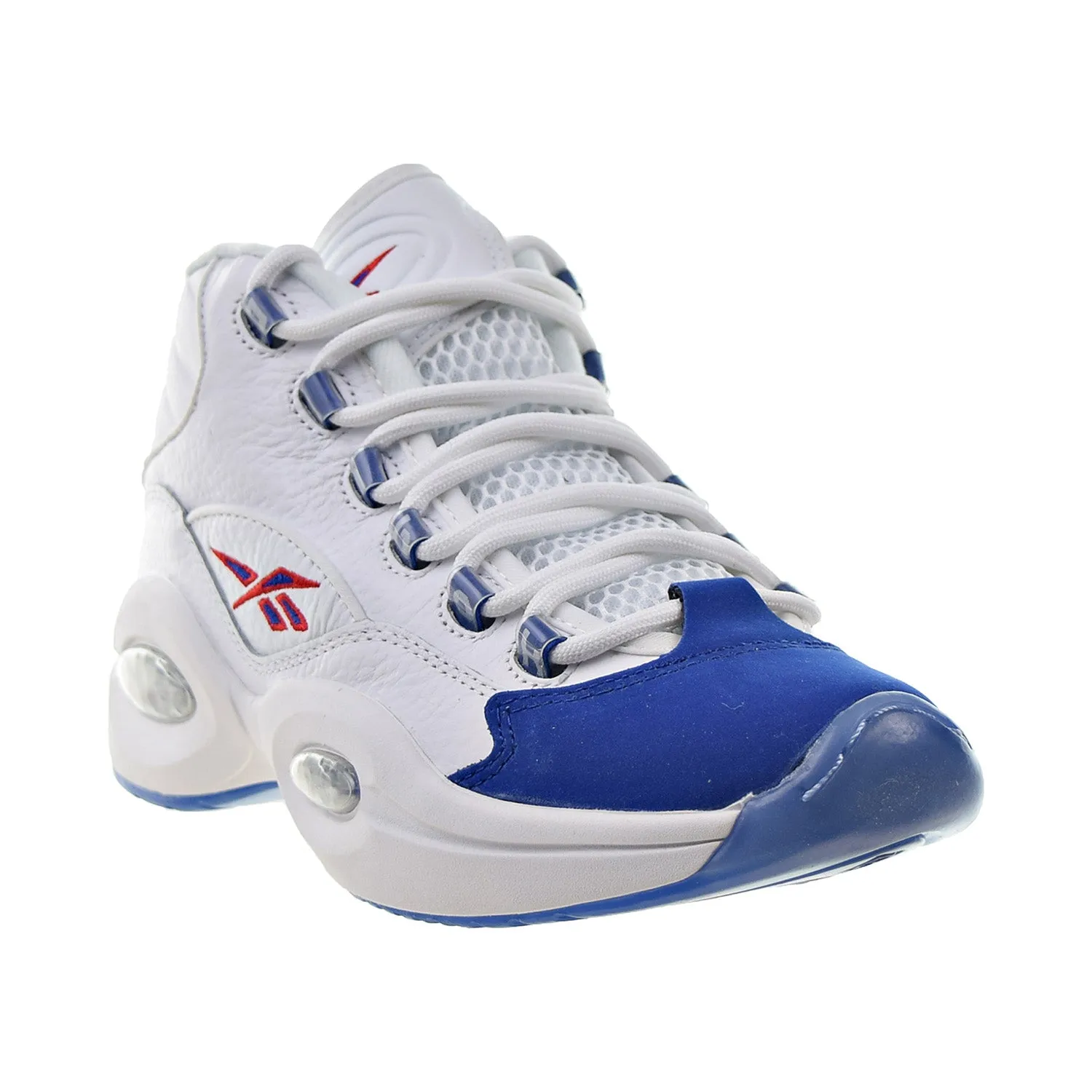 Reebok Question Mid "Double Cross" Men's Shoes White-Collegiate Royal-Primal Red