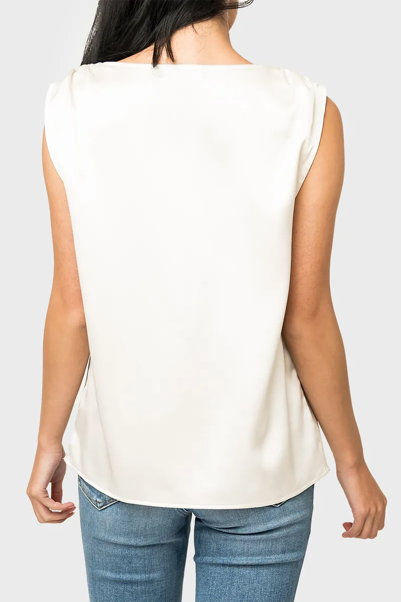 Reverly Cinched Detail Satin Top