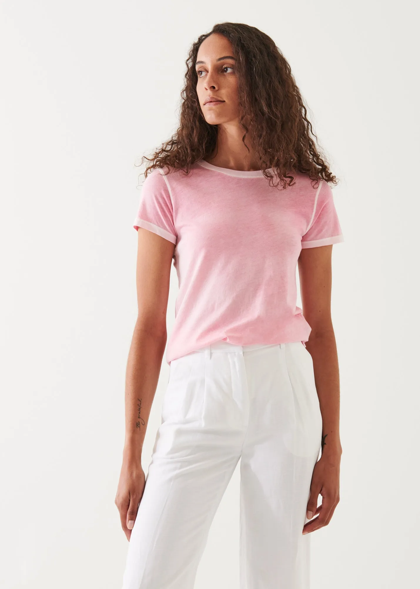 REVERSE SPRAY LIGHTWEIGHT PIMA COTTON T-SHIRT