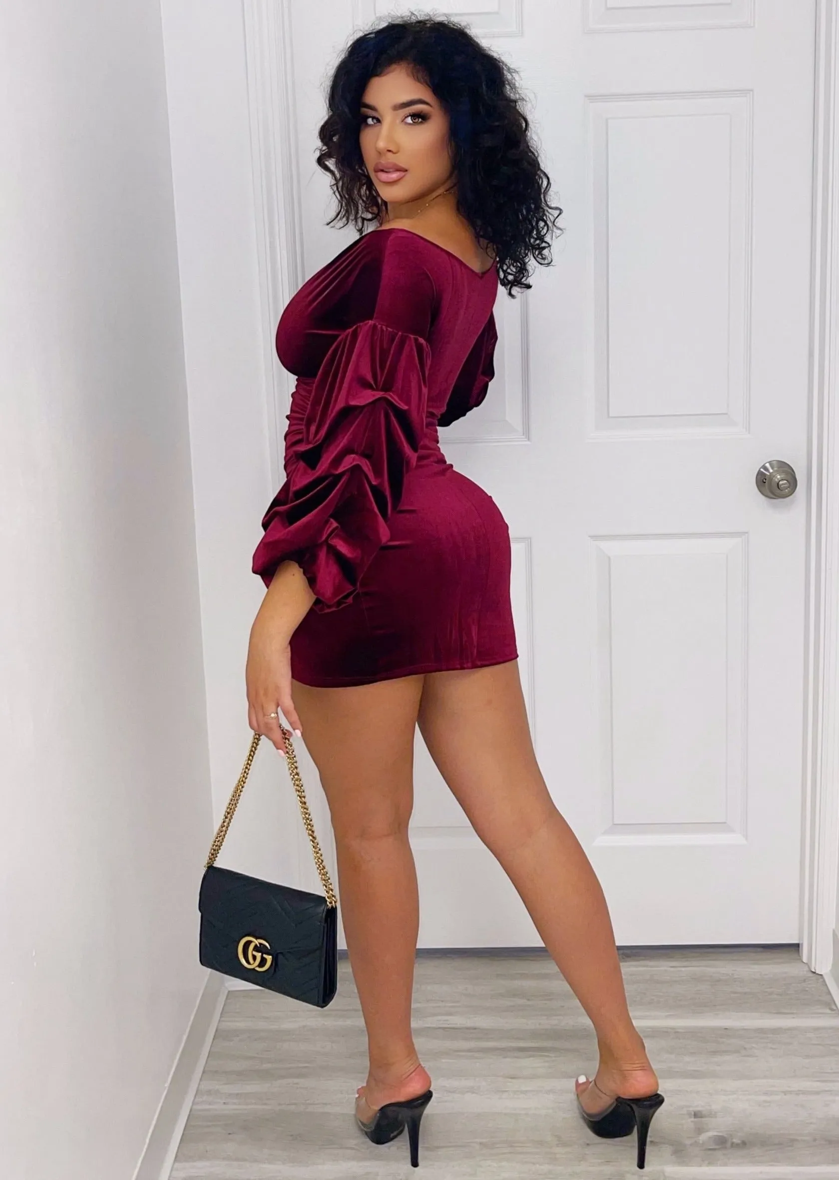 Roselyn Velvet Off Shoulder Mini Dress