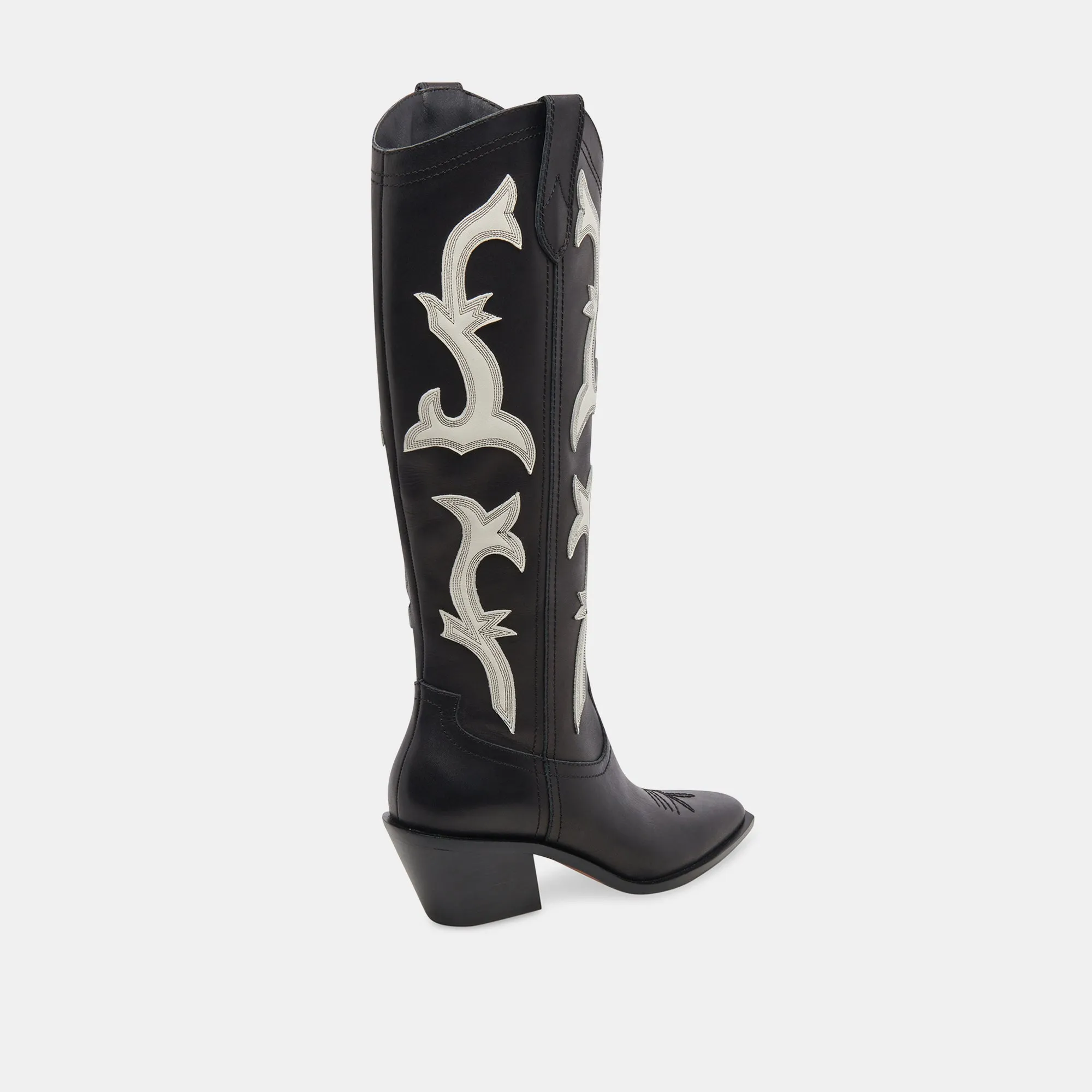 SAMARE BOOTS BLACK WHITE LEATHER - re:vita