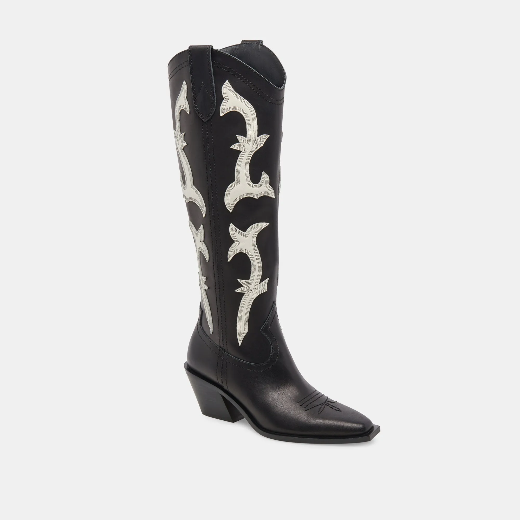 SAMARE BOOTS BLACK WHITE LEATHER - re:vita