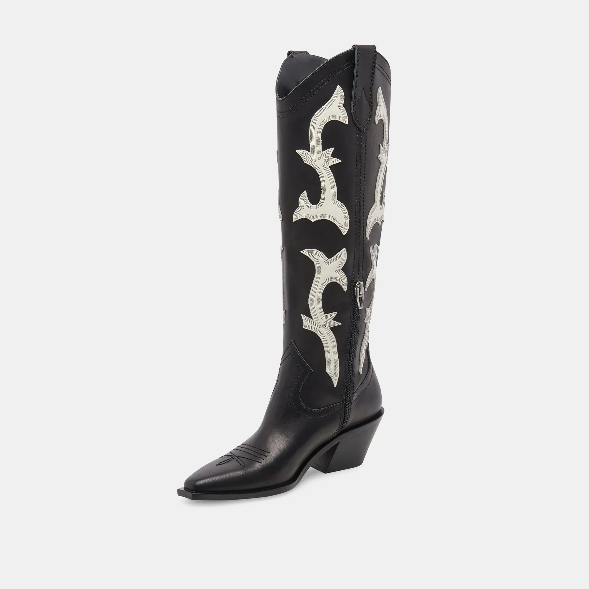 SAMARE BOOTS BLACK WHITE LEATHER - re:vita