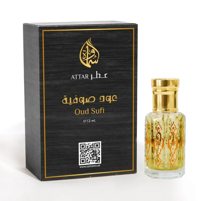 Samawa Oudi Sufi Attar, Concentrated Perfume Oil For Unisex, 12ml