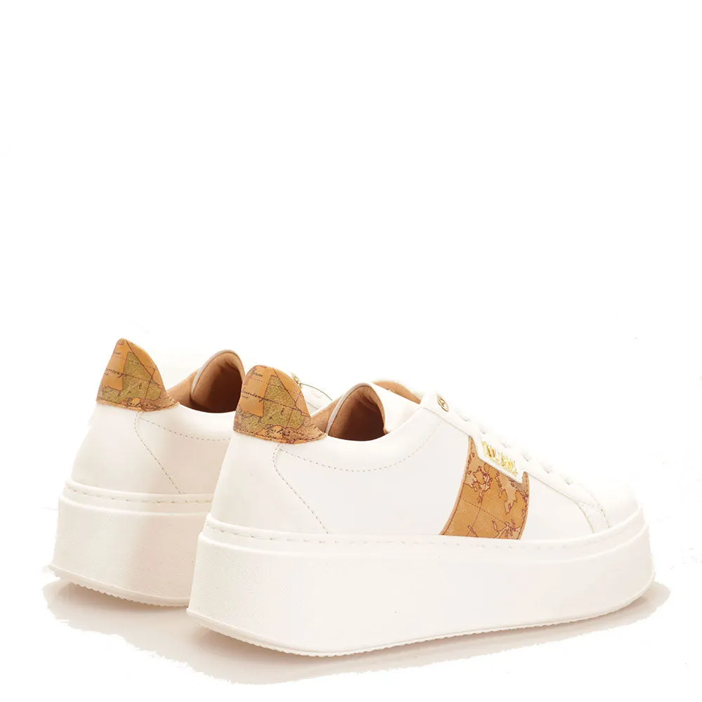 Scarpe Donna 1A Classe Alviero Martini Sneakers linea Geo Joy in Tessuto Gommato Bianco 0731