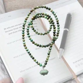 Self Reflection Journaling Ritual Set with African Turquoise Necklace for Self-Expression