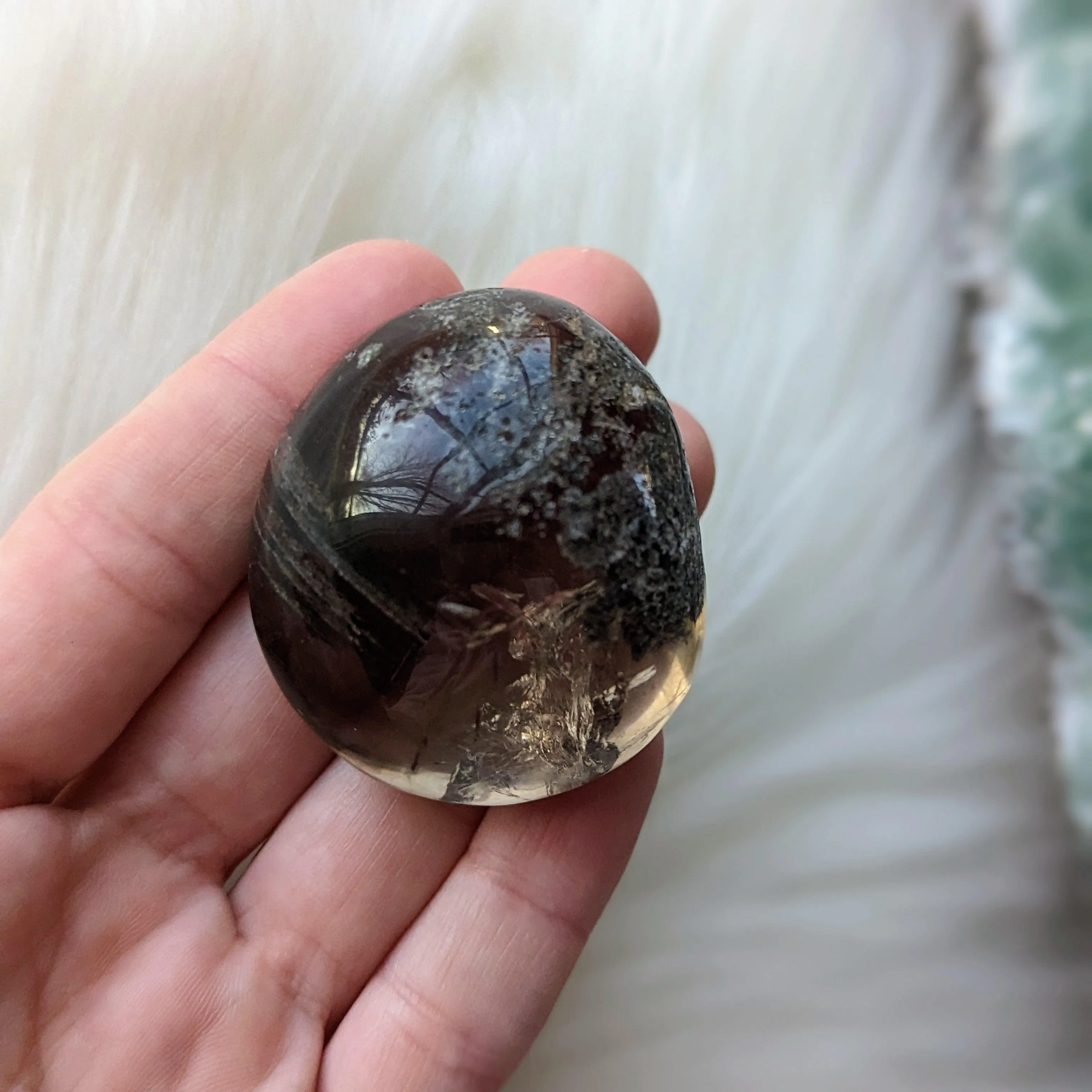 Shamanic Dream Quartz Seer Stone Partially Polished From Brazil~ Beautiful Rainbow Inclusions