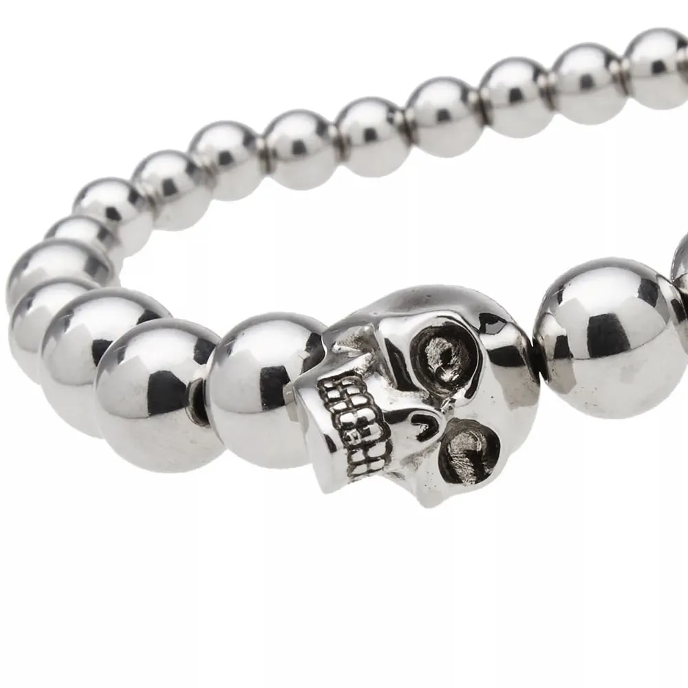 Skull Multi-beaded Bracelet, Silver