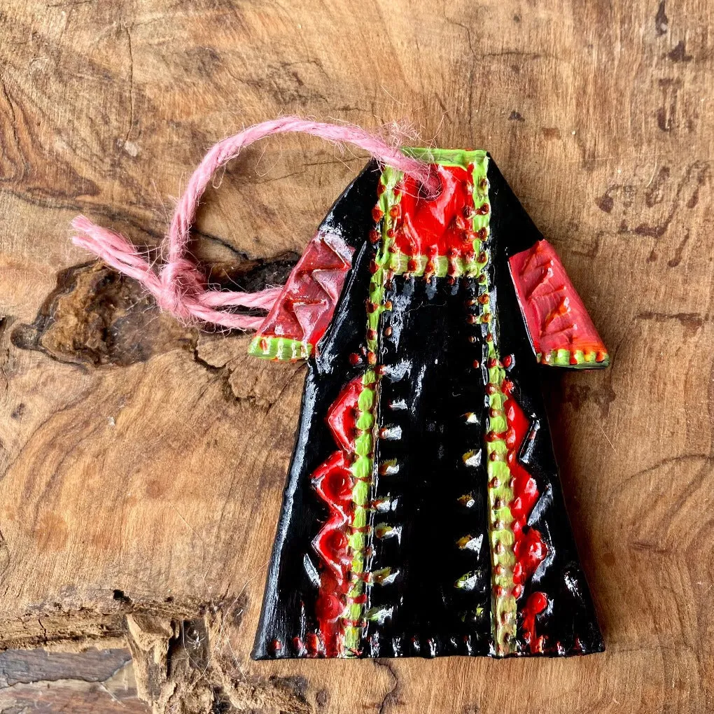 Small Decorative Palestinian Dress | Clay Thob Magnet or Ornament