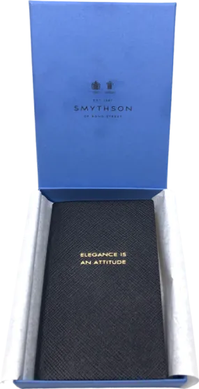 Smythson Blue "elegance Is An Attitude" Panama Notebook One Size