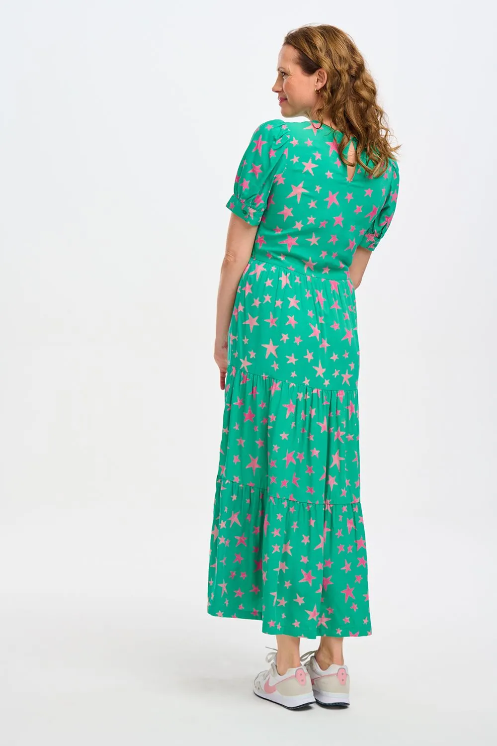 Sugarhill Brighton Portia Green Supernova Stars Maxi Batik Dress