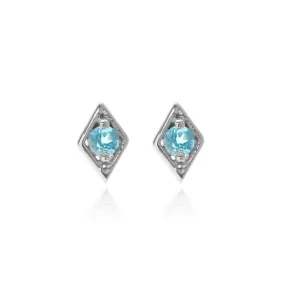 Superfine / Earrings / Keepsake Studs / Blue Topaz   Silver