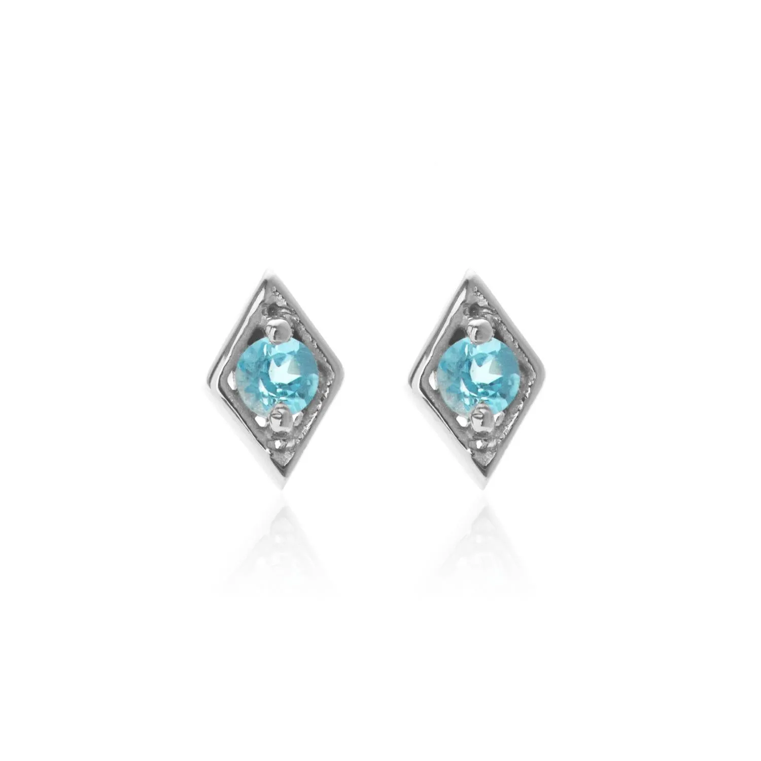 Superfine / Earrings / Keepsake Studs / Blue Topaz   Silver