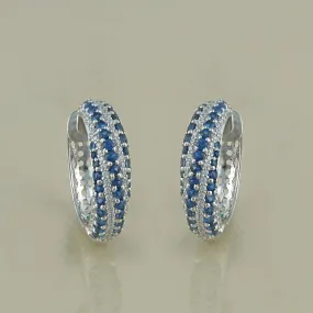 Susan Blue Sapphire Mini Hoops