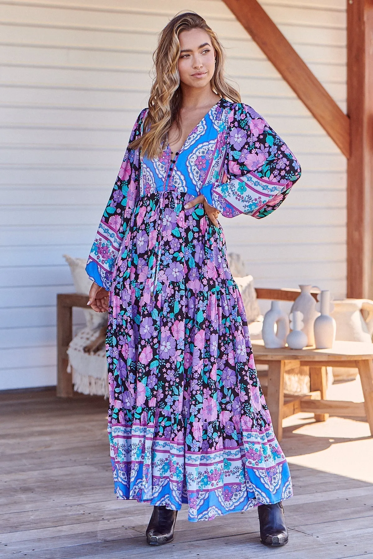 Teresa Maxi Dress Blackbird Print